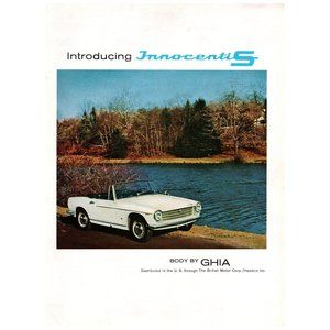 1964 Innocenti S Classic 2 Door Convertible Roadster Color Vintage Print Ad Lake